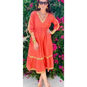 La Plage embroidered midi dress, XS $238